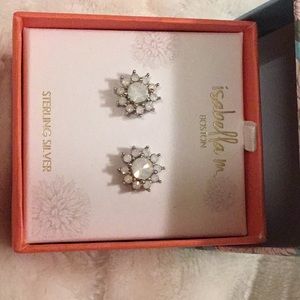 Sterling silver with milky white stone